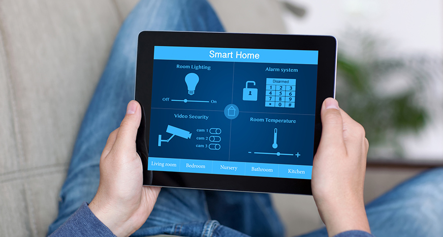 The ability to access and control security components from a mobile device is one of the top smart home trends in Des Moines. Close-up of smart home security app.